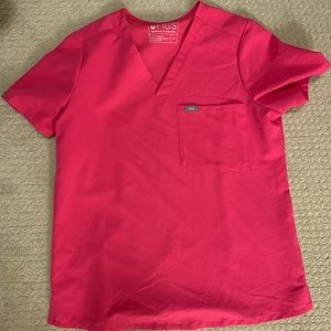 Hot pink Figs Catarina scrub top